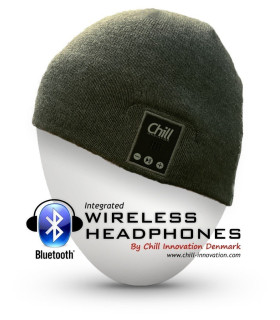 Chill Wireless Bluetooth Headphone Music Beanie, Grey