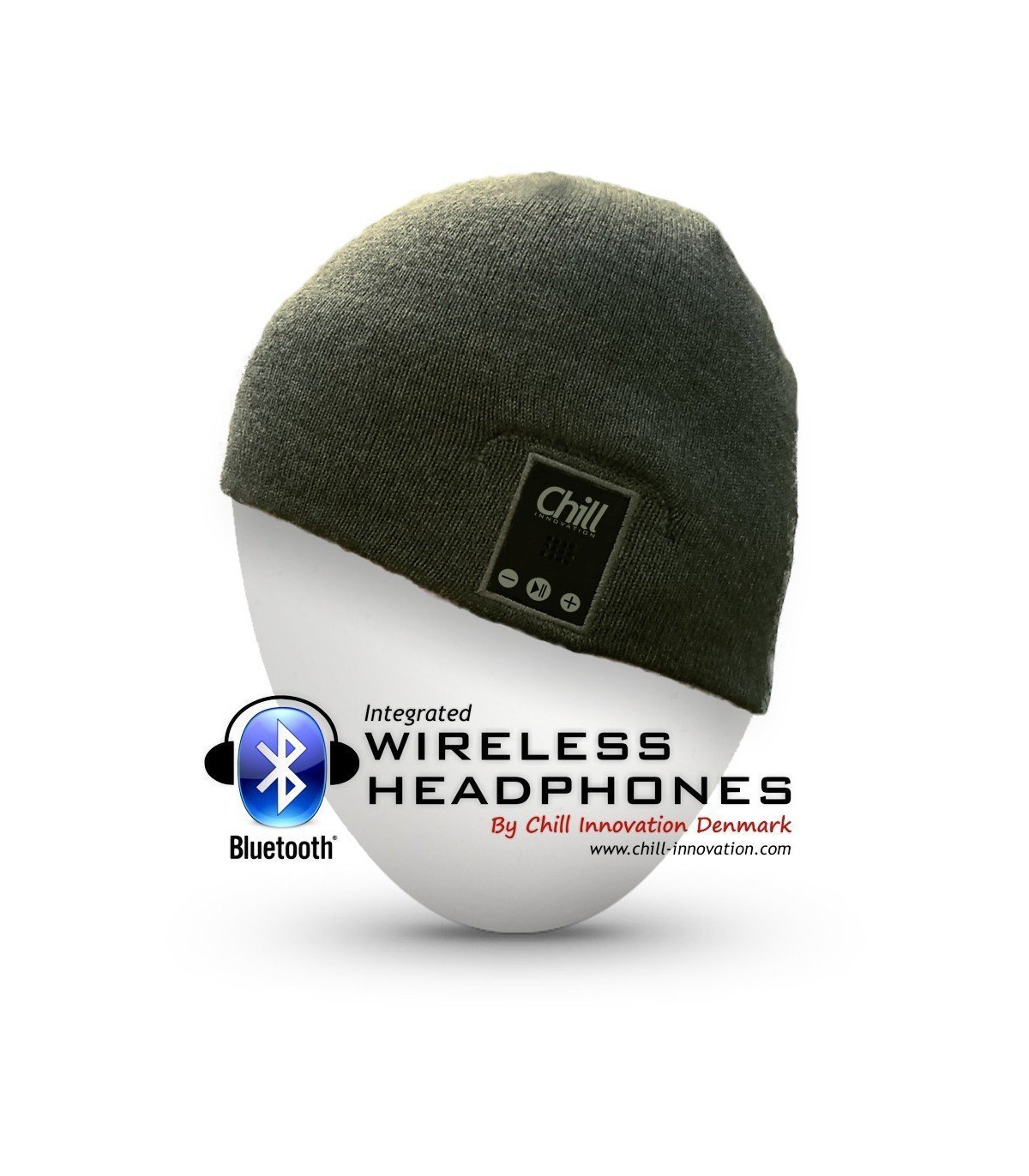 Chill Wireless Bluetooth Headphone Music Beanie, Grey