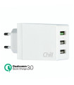 3-Port USB laddare med Quick Charge 3.0, Smart-IQ, Svenska/EU plug