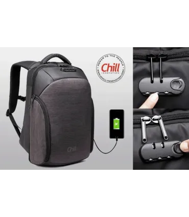 Chill Stealth tyverisikret & vandafvisende Rygsæk / Backpack, Sort