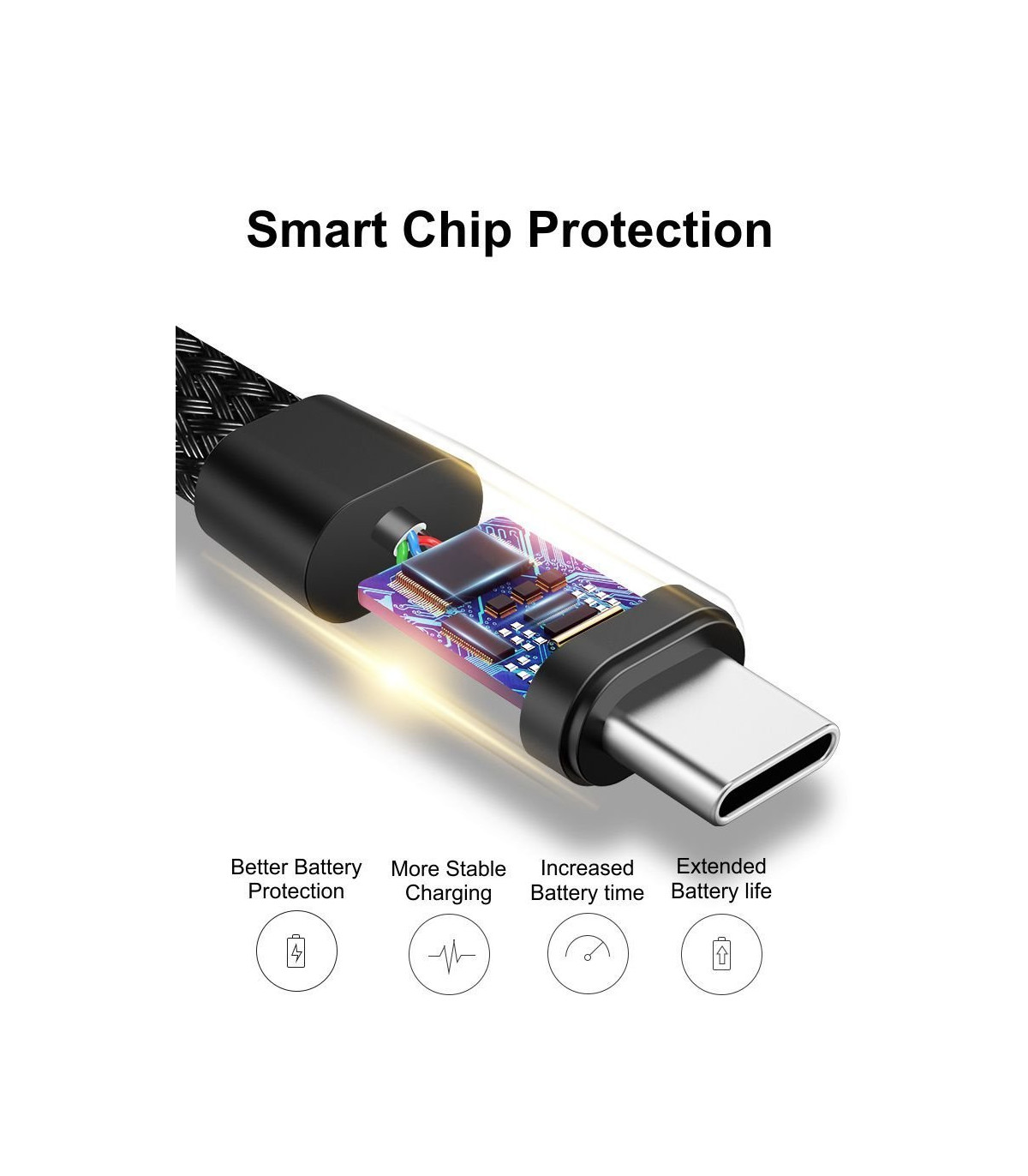 USB Type-C / USB-C kabel, vævet tekstil (flere varianter)