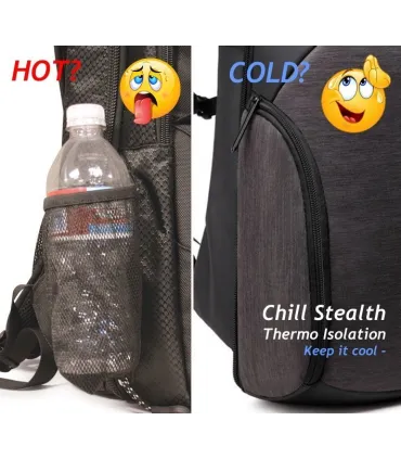Chill Stealth Anti-Theft Backpack. Code Lock, Water Repellent & Thermo