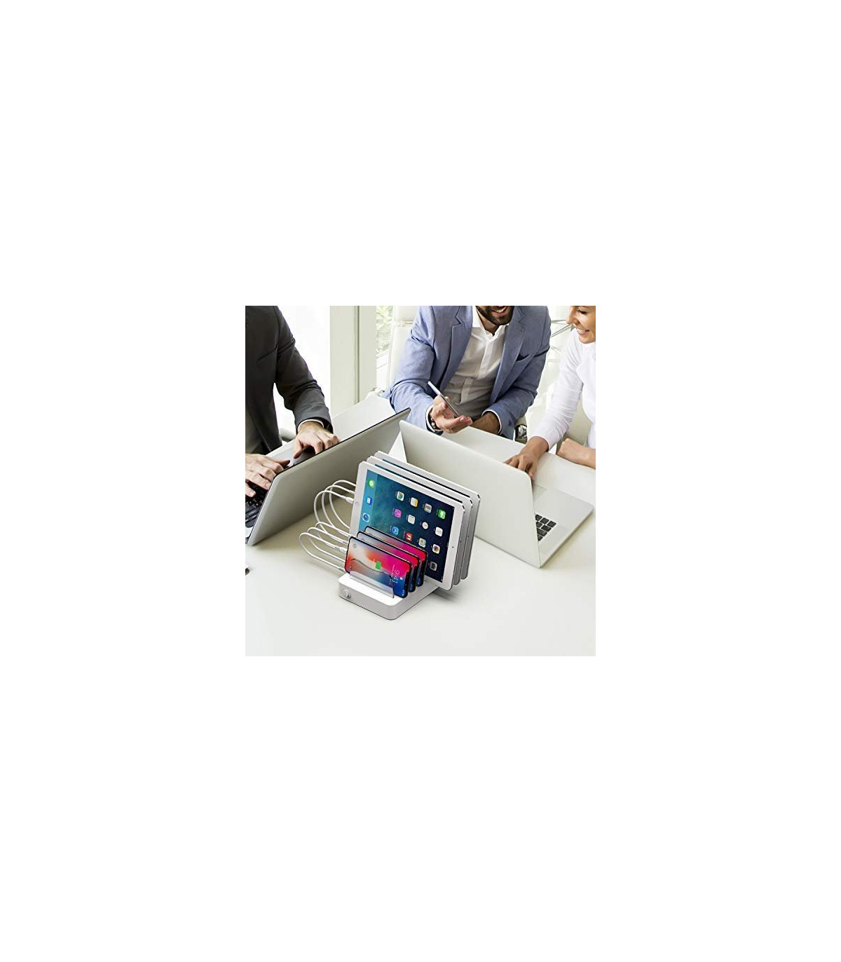 6-port USB opladestation, 5V/10A (50W), Smart-IQ, EU/DK stik