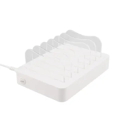 6-port USB opladestation, 5V/10A (50W), Smart-IQ, EU/DK stik