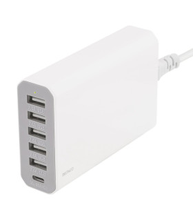 6-port USB Charging Station, USB-C, 5V/12A (60W), Smart-IQ, EU