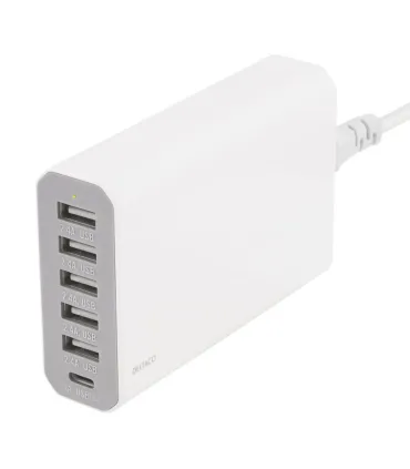 6-port USB ladestation, USB-C, 5V/12A (60W), Smart-IQ