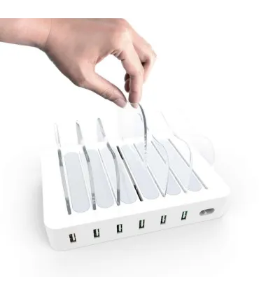6-port USB Charging Station, 5V/10A (50W), Smart-IQ, EU