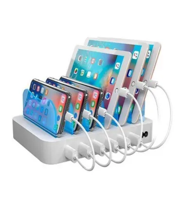 6-portars USB-laddningsstation, 5V/10A (50W), Smart-IQ, EU