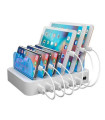 Deltaco 6-port USB Ladestasjon, 5V/10A (50W), Smart-IQ, EU