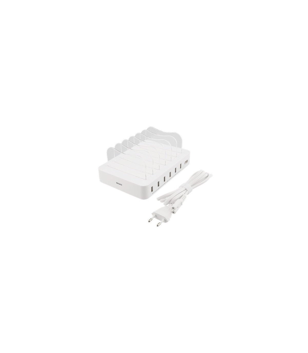 6-port USB opladestation, 5V/10A (50W), Smart-IQ, EU/DK stik