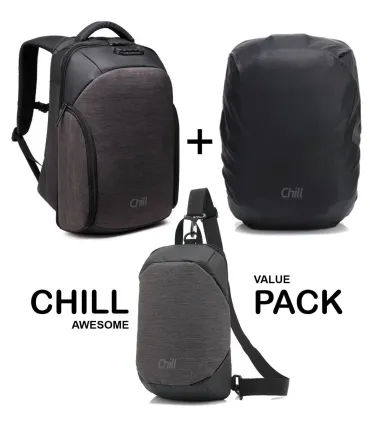 TILBUD BUNDLE: Chill Stealth Rygsæk + Urban taske + Regnslag