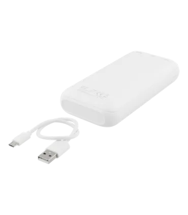 Deltaco 20000mAh Dual USB PowerBank, USB-C port, white