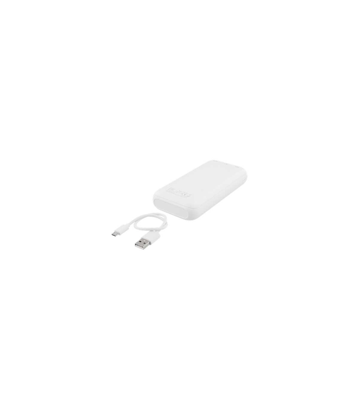 Chill Deltaco 20000mAh Dual USB PowerBank med USB-C, Vit