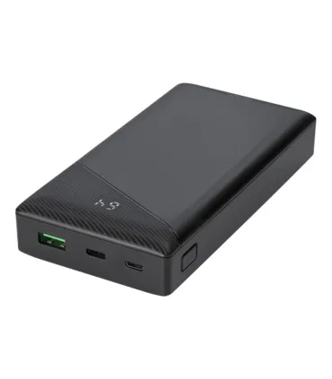 Deltaco 20000mAh USB-C PD PowerBank, LED-display, Svart