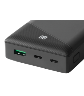 Deltaco 20000mAh USB-C PD Strømbank, LED Display, Svart