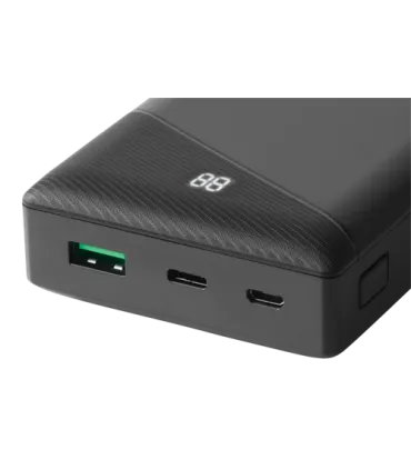 Deltaco 20000mAh USB-C PD PowerBank, LED-display, Svart
