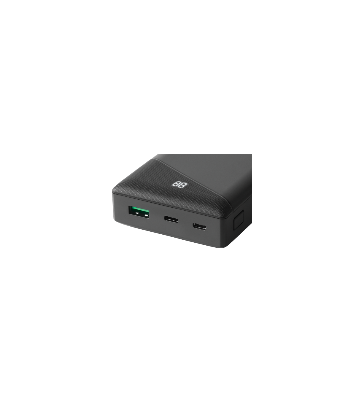 20000mAh USB-C PD PowerBank med LED-Procentvisning, Sort