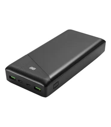 30000mAh USB-C PD PowerBank med LED-Procentvisning, Sort