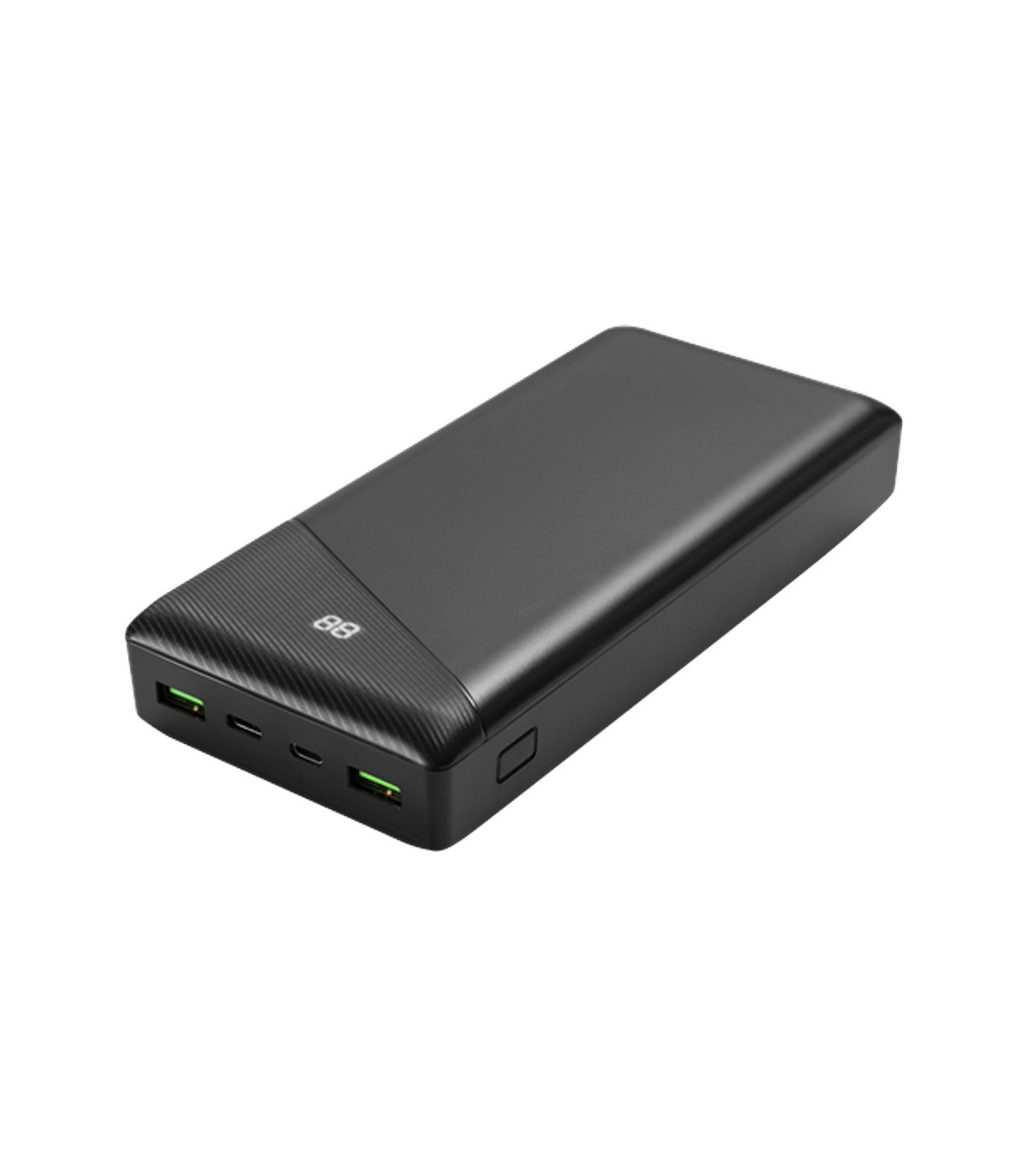 30000mAh USB-C PD PowerBank med LED-Procentvisning, Sort
