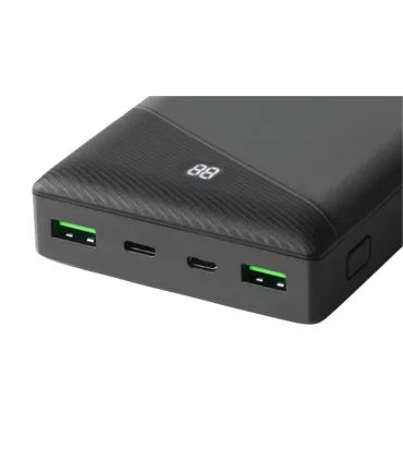 Deltaco 30000mAh USB-C PD Strømbank, LED Display, Svart