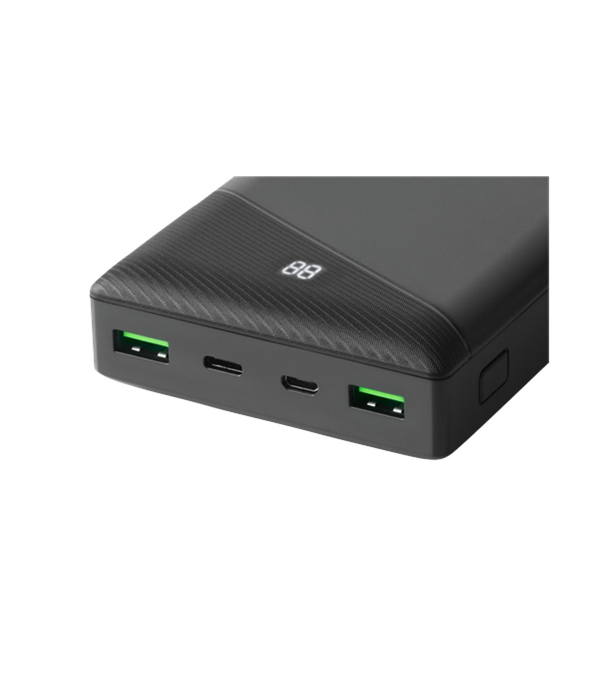Deltaco 30000mAh USB-C PD PowerBank, LED Display, Black