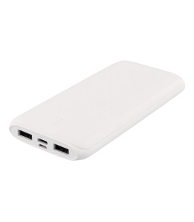 10000mAh Dual USB PowerBank samt USB-C, hvid