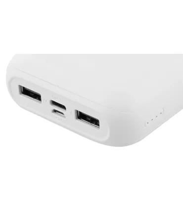 Chill Deltaco 20000mAh Dual USB PowerBank med USB-C, Vit
