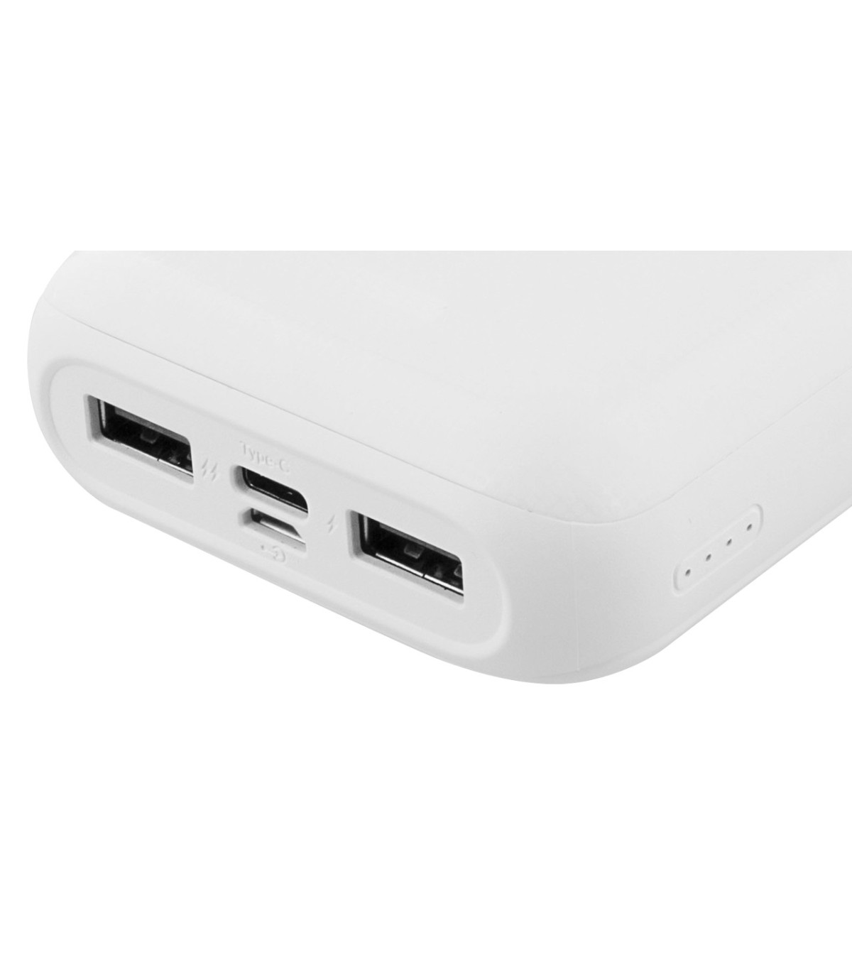 20000mAh Dual USB PowerBank med USB-C port, hvid