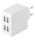 4-port USB oplader, 5V/4.8A (24W), Smart-IQ, EU/DK stik