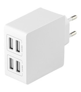 4-portars USB laddare, 5V/4.8A (24W), Smart-IQ, CE, EU