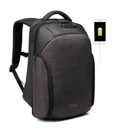 Chill Stealth tyverisikret & vandafvisende Rygsæk / Backpack, Sort