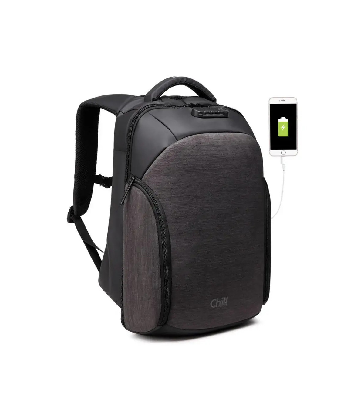 Chill Stealth tyverisikret & vandafvisende Rygsæk / Backpack, Sort